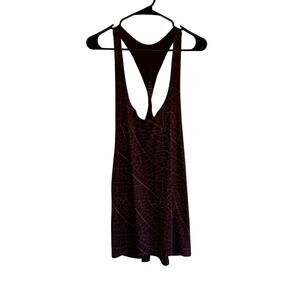 Maha Devi Large Organic Bamboo Racerback Soft Burgundy Print Dress